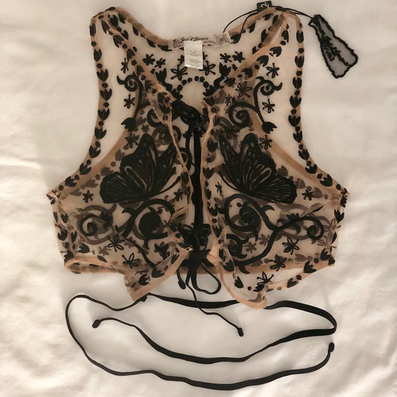 For Love and Lemons Karina Butterfly Crop Skivvies Top - Picture 8 of 8